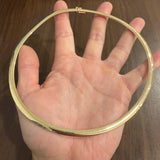 14k Yellow Gold 41.3g Solid Heavy 6mm Omega Link Necklace Italy 18"