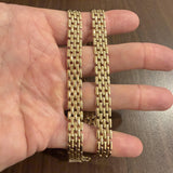 14k Yellow Gold 48g Heavy Solid Polished 10mm Panther Link Necklace Italy 16"