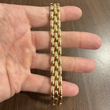 14k Yellow Gold 19.4g Vintage Polished 12.5mm Panther Link Bracelet Italy 7"