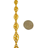 24k Pure Yellow Gold 35g Solid Heavy Fancy Dolphin Link Necklace 15"