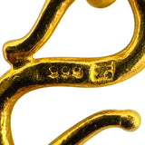 24k Pure Yellow Gold 35g Solid Heavy Fancy Dolphin Link Necklace 15"