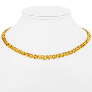 24k Pure Yellow Gold 24.2g Solid Heavy Bismark Link Necklace 16"