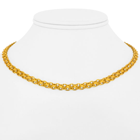24k Pure Yellow Gold 24.2g Solid Heavy Bismark Link Necklace 16