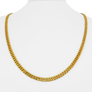 24k Pure Yellow Gold 35g Solid Heavy 4mm Curb Link Chain Necklace 22"