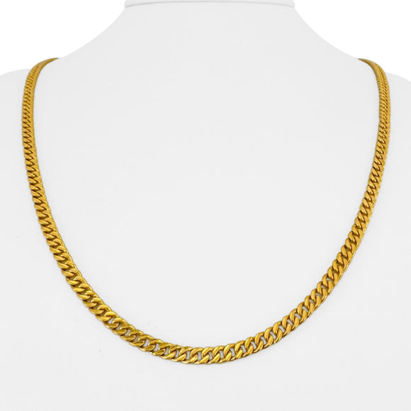 24k Pure Yellow Gold 35g Solid Heavy 4mm Curb Link Chain Necklace 22