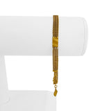 24k Pure Yellow Gold 11g Three Curb Link Strand Station Bracelet 7.25"