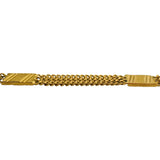 24k Pure Yellow Gold 11g Three Curb Link Strand Station Bracelet 7.25"