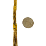 24k Pure Yellow Gold 11g Three Curb Link Strand Station Bracelet 7.25"