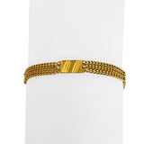 24k Pure Yellow Gold 11g Three Curb Link Strand Station Bracelet 7.25"