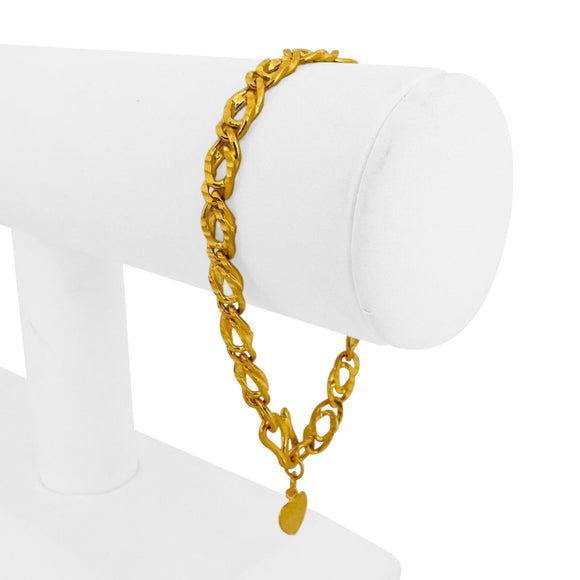 24k Pure Yellow Gold 14.2g Solid Double Curb Link Bracelet 6.75