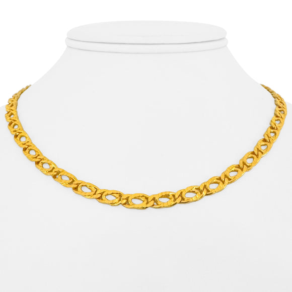 24k Pure Yellow Gold 29.6g Solid Heavy 5mm Double Curb Link Chain Necklace 16