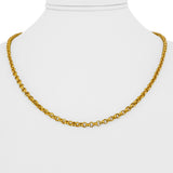 24k Pure Yellow Gold 19.8g Solid 3.5mm Rolo Link Chain Necklace 19"