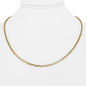 18k Yellow Gold 3.6g Thin Light 2.5mm Rolo Link Chain Necklace Italy 17.5"