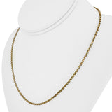 18k Yellow Gold 3.6g Thin Light 2.5mm Rolo Link Chain Necklace Italy 17.5"