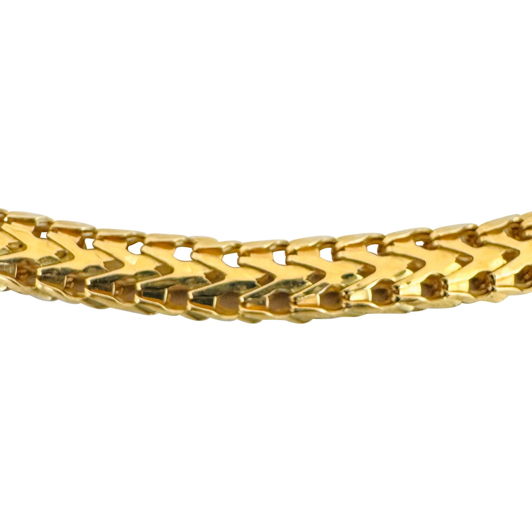 18k Yellow Gold 34.3g Heavy Ladies Vintage Fancy Link Collar Necklace Italy 15"