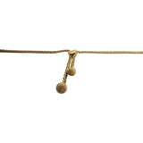 14k Yellow Gold 9.4g Ladies Wheat Link Heart Connector Lariat Necklace Italy 16"