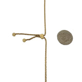 14k Yellow Gold 9.4g Ladies Wheat Link Heart Connector Lariat Necklace Italy 16"