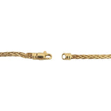 14k Yellow Gold 9.4g Ladies Wheat Link Heart Connector Lariat Necklace Italy 16"