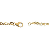 18k Yellow Gold 9.7g Hollow Cable Link Heart Charm Chain Necklace Italy 18"