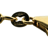 18k Yellow Gold 9.7g Hollow Cable Link Heart Charm Chain Necklace Italy 18"