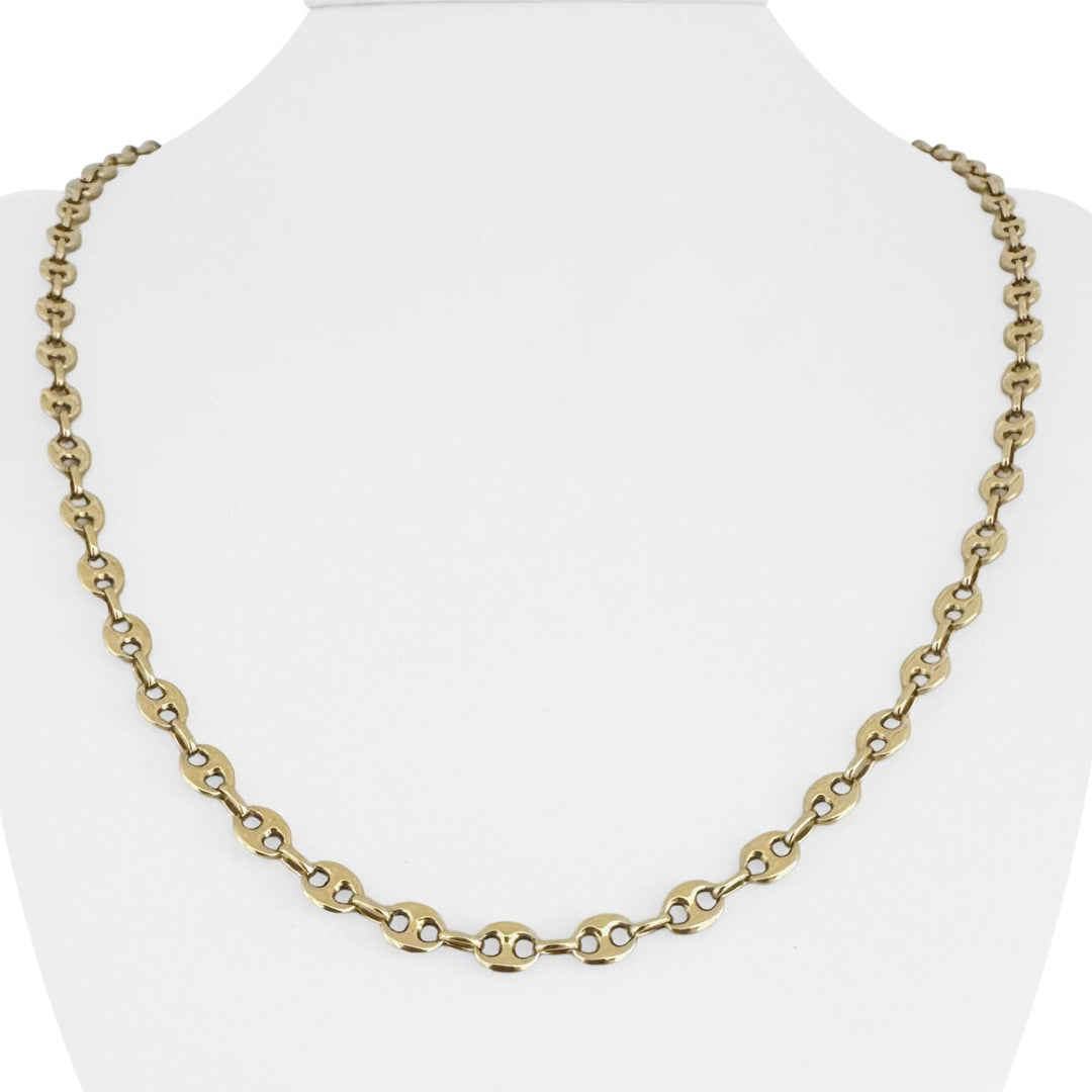 14k Yellow Gold 25.6g Solid Heavy 5.5mm Puffy Mariner Link Chain Necklace 22.5"