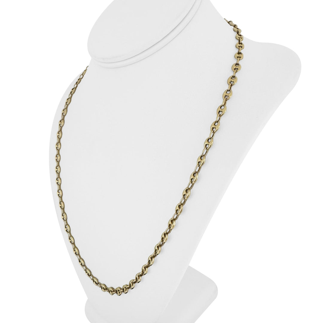 14k Yellow Gold 25.6g Solid Heavy 5.5mm Puffy Mariner Link Chain Necklace 22.5"