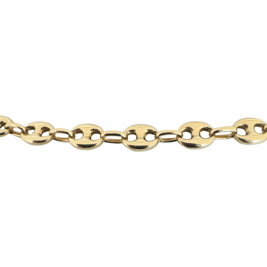 14k Yellow Gold 25.6g Solid Heavy 5.5mm Puffy Mariner Link Chain Necklace 22.5"