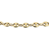 14k Yellow Gold 25.6g Solid Heavy 5.5mm Puffy Mariner Link Chain Necklace 22.5"