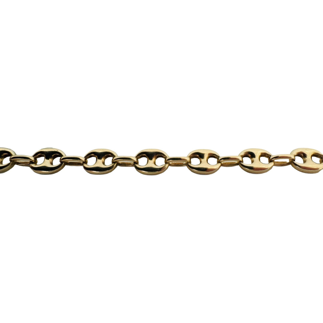 14k Yellow Gold 25.6g Solid Heavy 5.5mm Puffy Mariner Link Chain Necklace 22.5"
