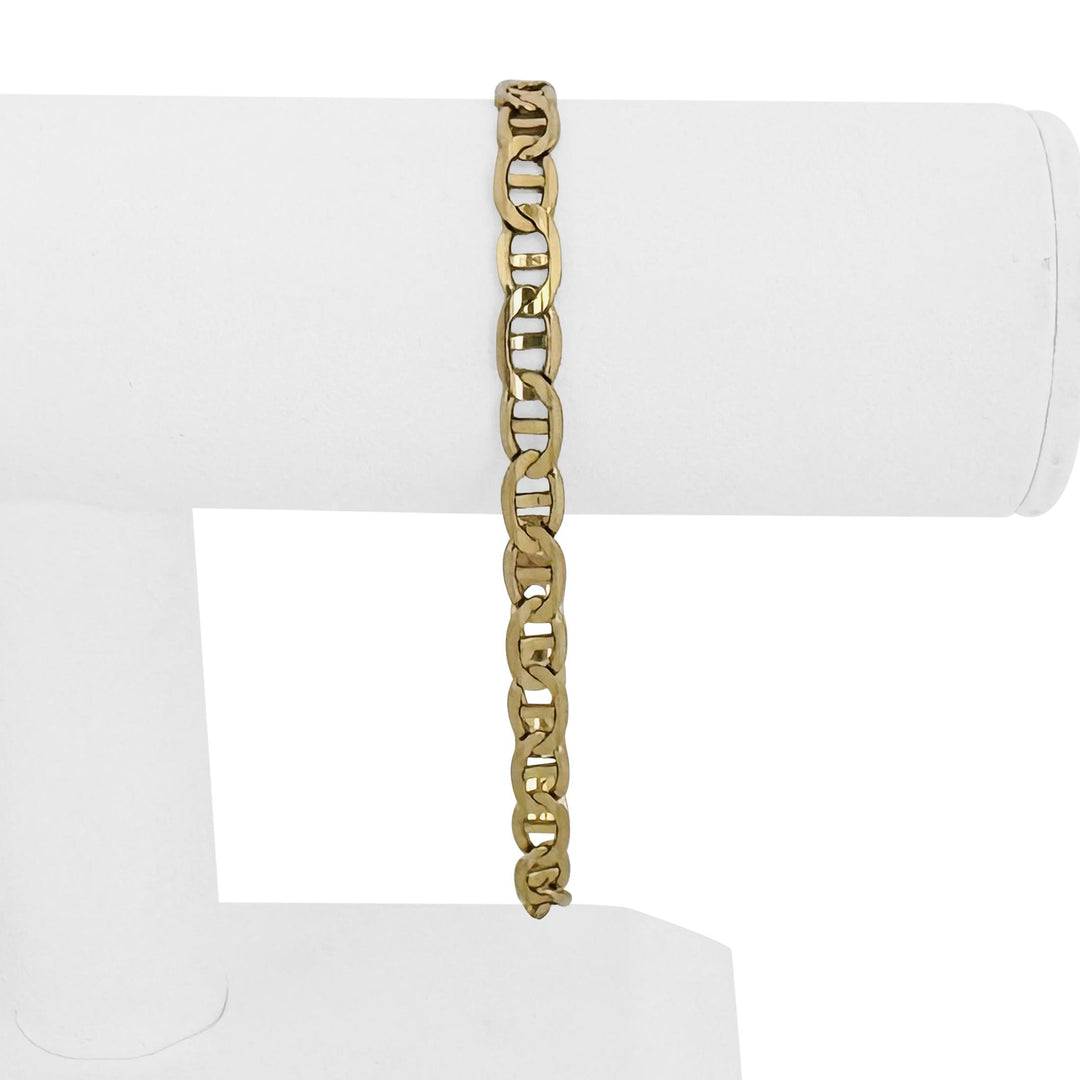 14k Yellow Gold 10.6g Semi Solid Men's 6mm Mariner Link Bracelet 8.25"
