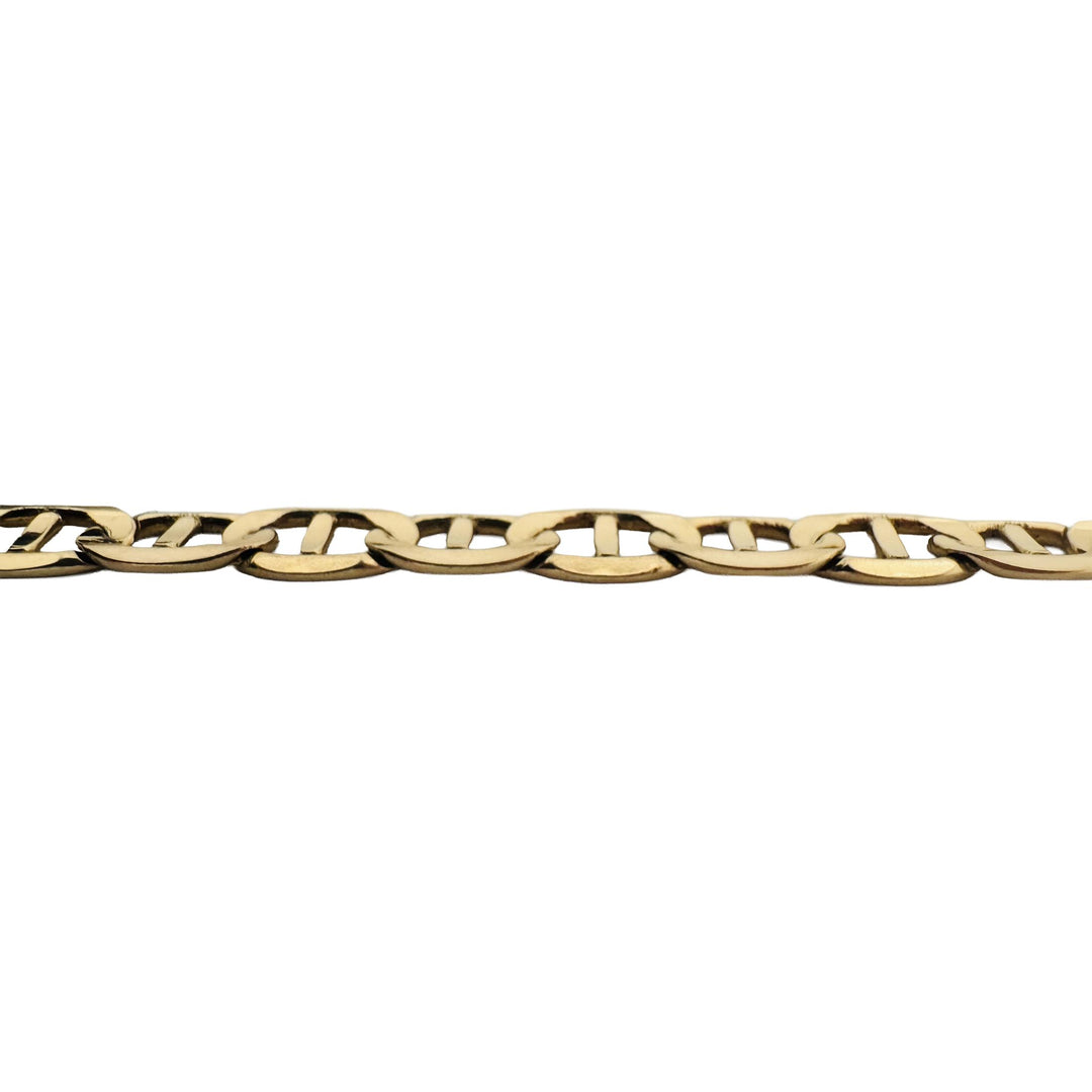 14k Yellow Gold 10.6g Semi Solid Men's 6mm Mariner Link Bracelet 8.25"