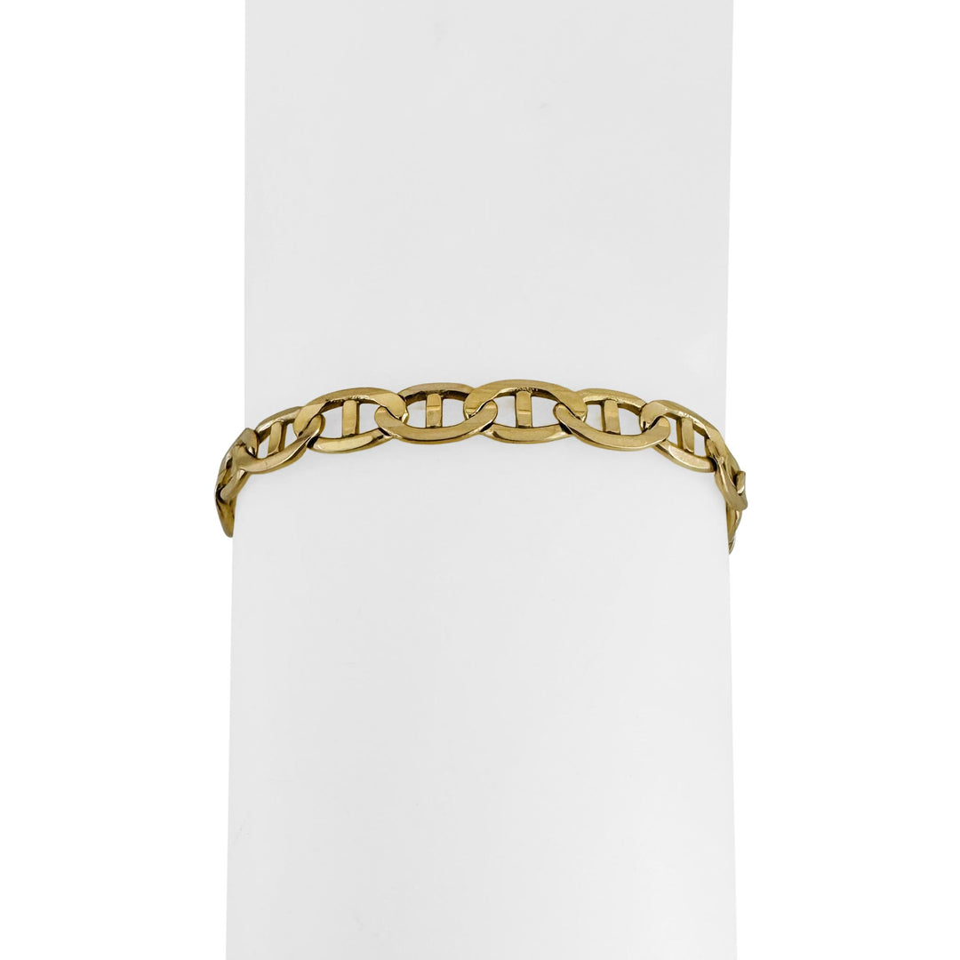 14k Yellow Gold 10.6g Semi Solid Men's 6mm Mariner Link Bracelet 8.25"