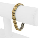 14k Yellow and White Gold 16g Reversible Thick Fancy Link Bracelet 7"