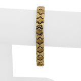 14k Yellow and White Gold 16g Reversible Thick Fancy Link Bracelet 7"