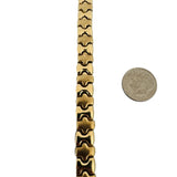 14k Yellow and White Gold 16g Reversible Thick Fancy Link Bracelet 7"