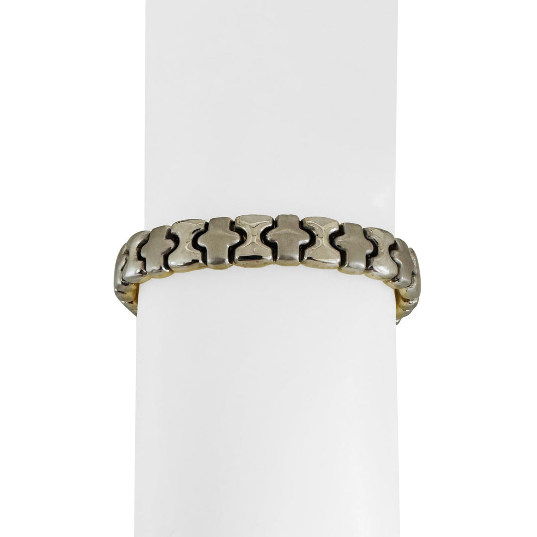 14k Yellow and White Gold 16g Reversible Thick Fancy Link Bracelet 7"