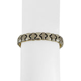 14k Yellow and White Gold 16g Reversible Thick Fancy Link Bracelet 7"