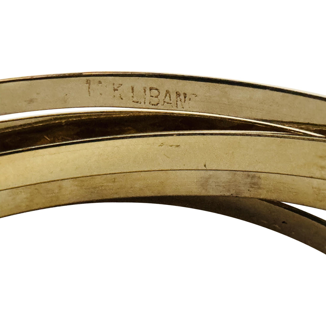 Set of Seven 14k Yellow Gold 33.6g Diamond Cut Connected Bangle Bracelets 7.5"