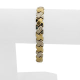14k Yellow and White Gold 10.3g Ladies 9mm Fancy X Link Bracelet 7"