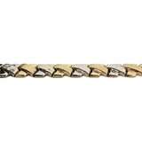 14k Yellow and White Gold 10.3g Ladies 9mm Fancy X Link Bracelet 7"