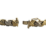 14k Yellow and White Gold 10.3g Ladies 9mm Fancy X Link Bracelet 7"