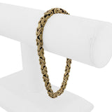 14k Yellow Gold 33.4g Solid Heavy Men's Squared Byzantine Link Bracelet Italy 9"