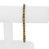 14k Yellow Gold 33.4g Solid Heavy Men's Squared Byzantine Link Bracelet Italy 9"