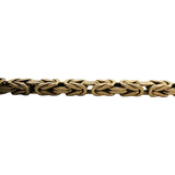 14k Yellow Gold 33.4g Solid Heavy Men's Squared Byzantine Link Bracelet Italy 9"