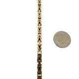 14k Yellow Gold 33.4g Solid Heavy Men's Squared Byzantine Link Bracelet Italy 9"