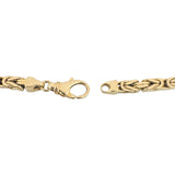 14k Yellow Gold 33.4g Solid Heavy Men's Squared Byzantine Link Bracelet Italy 9"