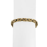 14k Yellow Gold 33.4g Solid Heavy Men's Squared Byzantine Link Bracelet Italy 9"