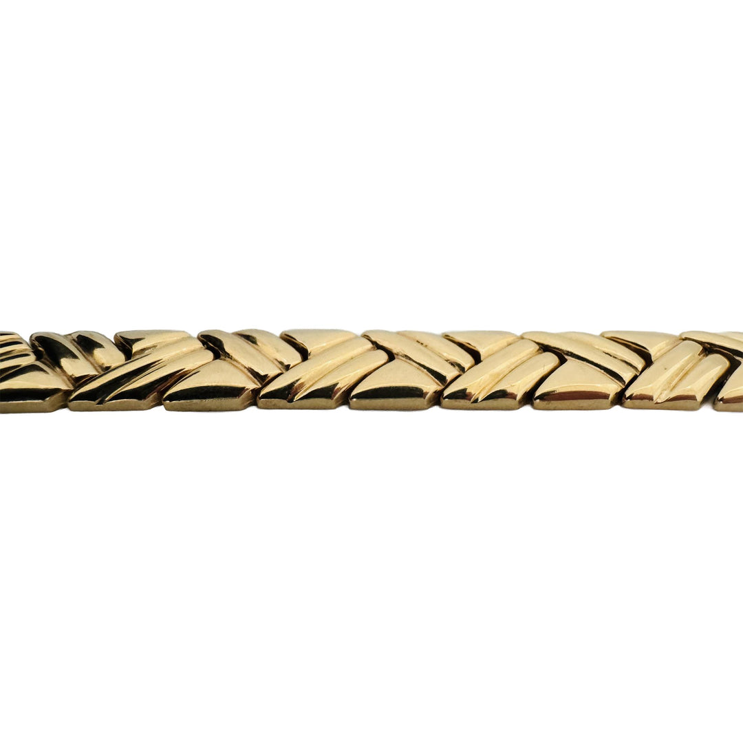 14k Yellow Gold 22.5g Ladies Polished 11.5mm Fancy Link Bracelet Italy 7"