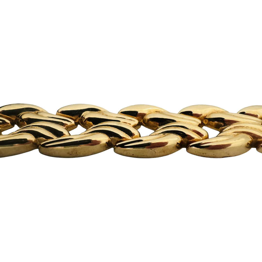 14k Yellow Gold 28.7g Ladies Polished 18mm Fancy Link Bracelet Italy 7"