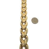 14k Yellow Gold 28.7g Ladies Polished 18mm Fancy Link Bracelet Italy 7"